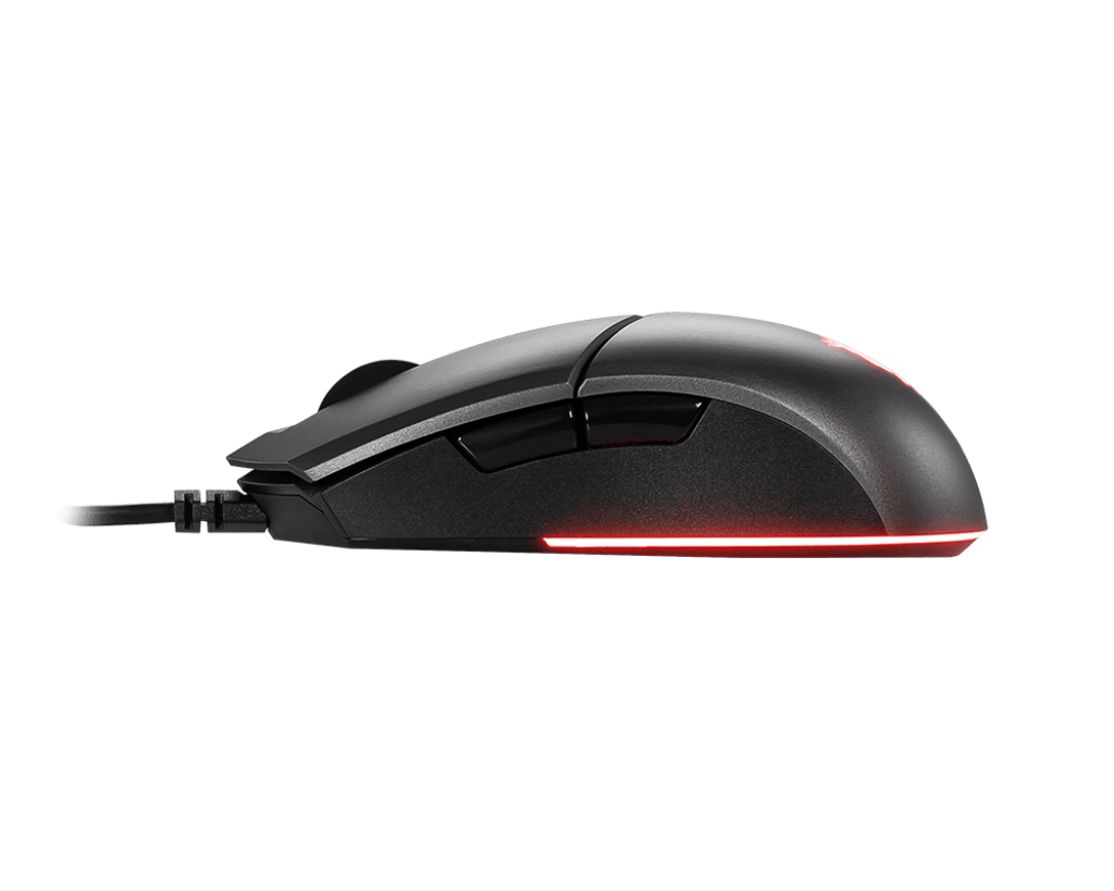 MSI Clutch GM11 Gaming Mouse, 5000 DPI, 10M Omron Switches, Optical Sensor, Symmetrical Ergonomic Design, RGB Mystic Light Compatible, PC/Mac,graphite
