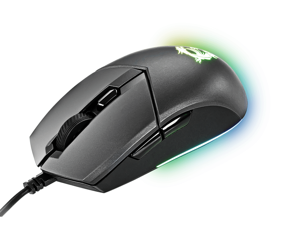 MSI Clutch GM11 Gaming Mouse, 5000 DPI, 10M Omron Switches, Optical Sensor, Symmetrical Ergonomic Design, RGB Mystic Light Compatible, PC/Mac,graphite