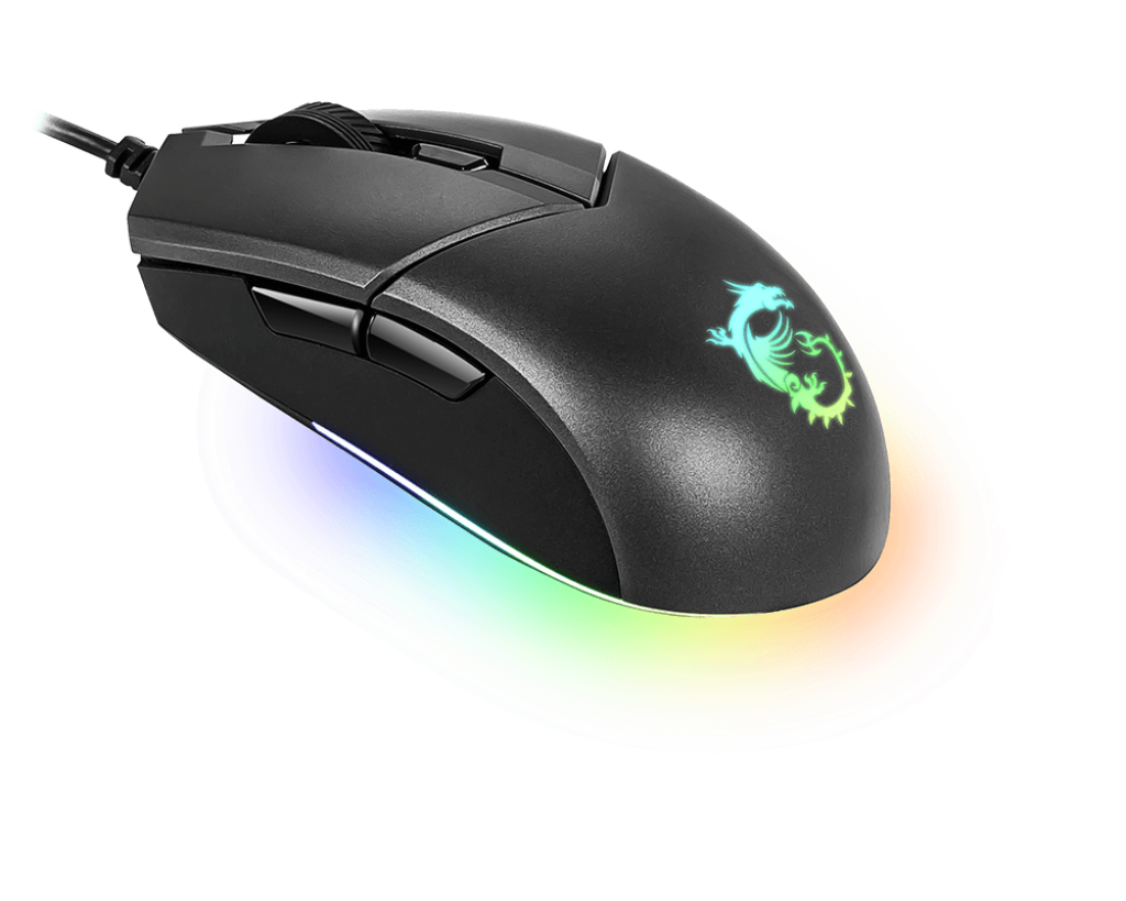 MSI Clutch GM11 Gaming Mouse, 5000 DPI, 10M Omron Switches, Optical Sensor, Symmetrical Ergonomic Design, RGB Mystic Light Compatible, PC/Mac,graphite