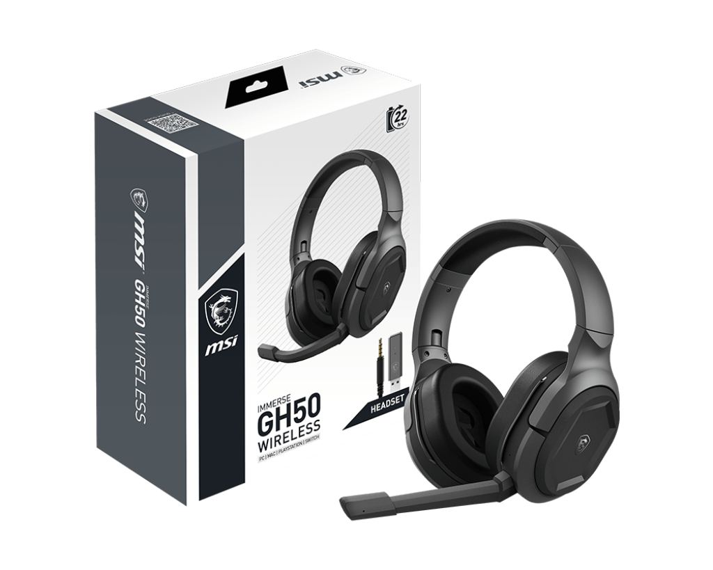 MSI IMMERSE GH30 V2 Gaming Headset - Lightweight & Foldable Design, 40mm Neodymium Drivers, Laptop, Detachable Mic, Inline Controls, 3.5mm Jack Connector & Y Cable Splitter - Wired