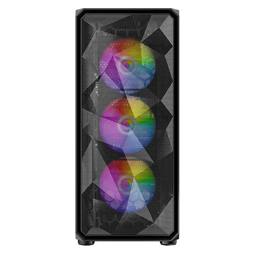 Case Antec AX83 RGB Elite Mid-Tower Computer Case - Black | Support ATX, M-ATX, ITX | Pre- Installed 3 x 120mm Front and 1 x 120mm Rear Rainbow Fans