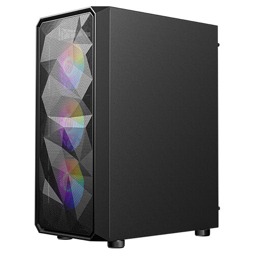 Case Antec AX83 RGB Elite Mid-Tower Computer Case - Black | Support ATX, M-ATX, ITX | Pre- Installed 3 x 120mm Front and 1 x 120mm Rear Rainbow Fans