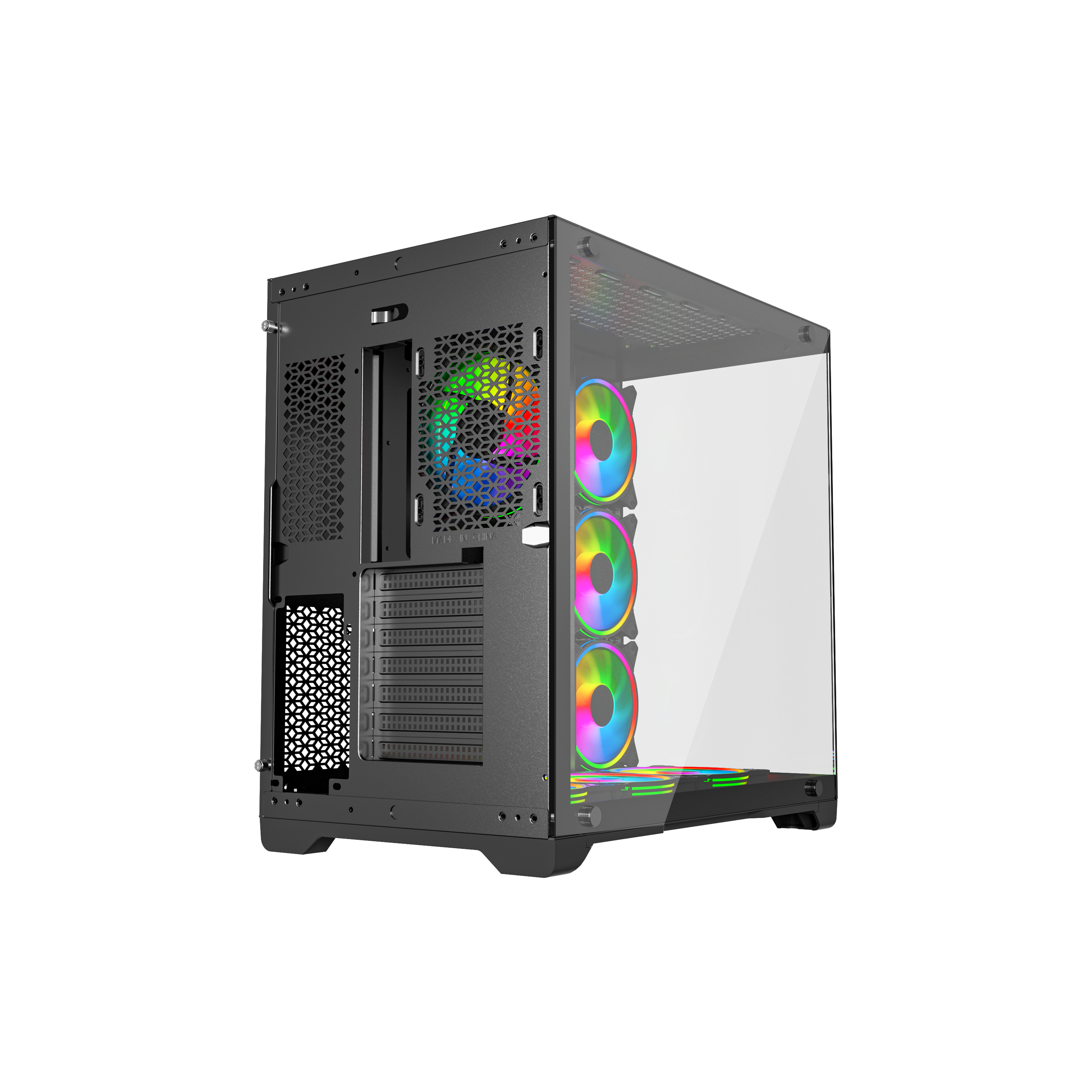 GAMES MASTER COMPUTER CASE MZ800 with 7 ARGB Fans and Remote Controller.