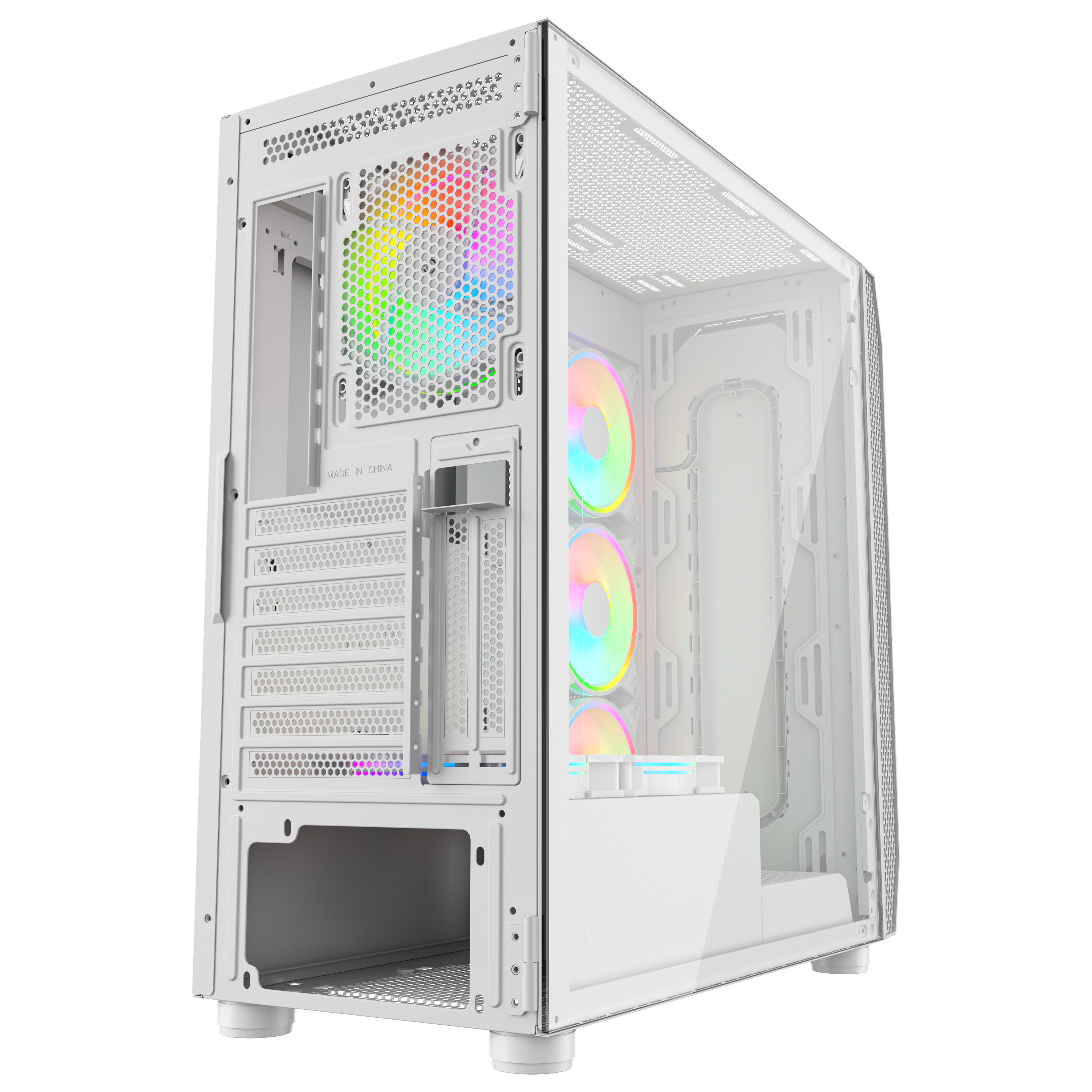 GAMES MASTER COMPUTER CASE MX700 White with 6 ARGB Fans and Remote Controller. (Copy)