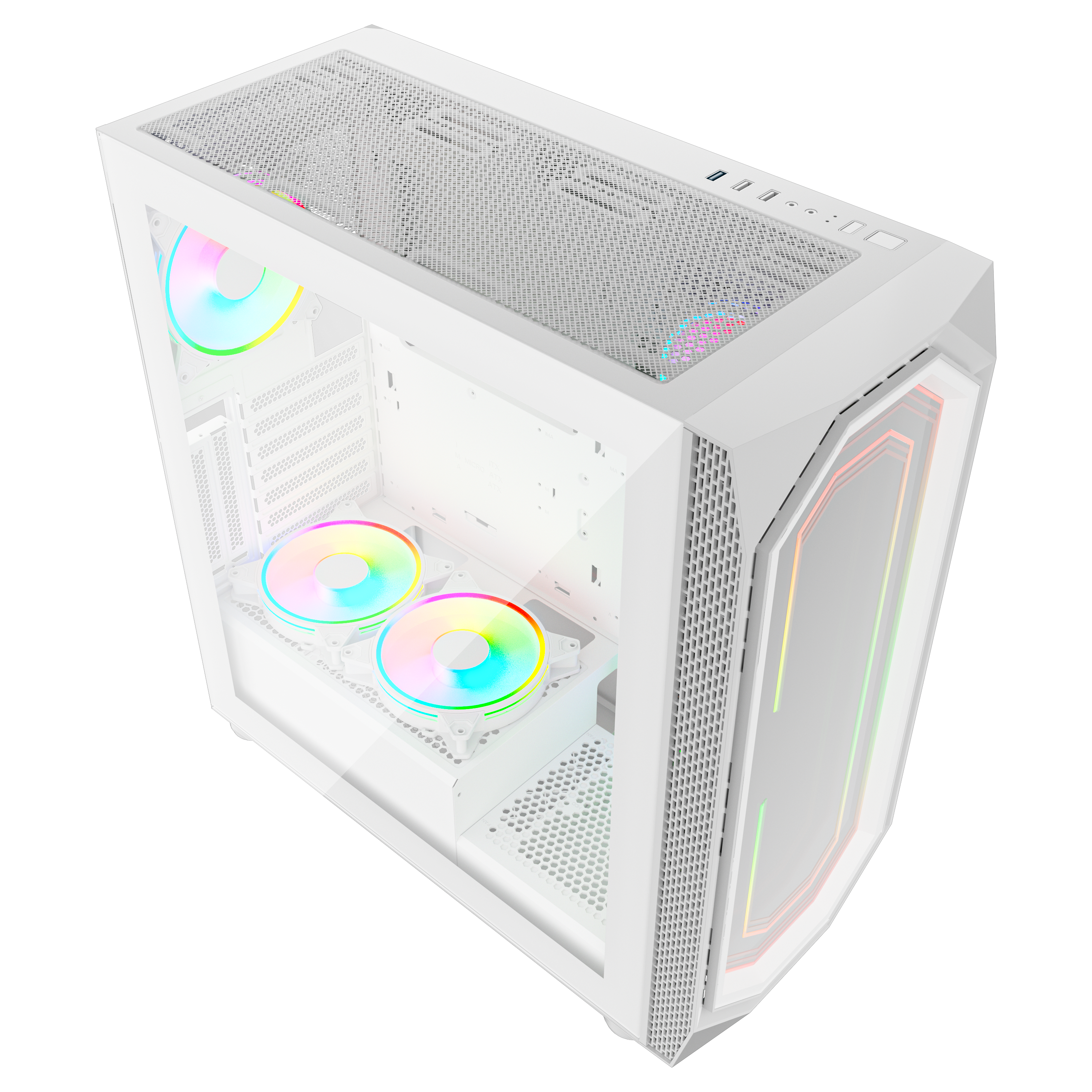 GAMES MASTER COMPUTER CASE MX700 White with 6 ARGB Fans and Remote Controller. (Copy)