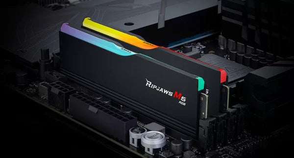 G.SKILL Ripjaws M5 RGB Series (Intel XMP 3.0) DDR5 RAM 32GB (2x16GB) 6000MT/s CL36-48-48-96 1.25V Desktop Computer Memory UDIMM - Matte Black (F5-6000J3648D16GX2-RM5RK)