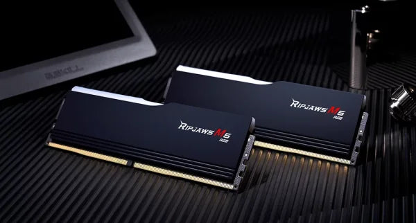 G.SKILL Ripjaws M5 RGB Series (Intel XMP 3.0) DDR5 RAM 32GB (2x16GB) 6000MT/s CL36-48-48-96 1.25V Desktop Computer Memory UDIMM - Matte Black (F5-6000J3648D16GX2-RM5RK)