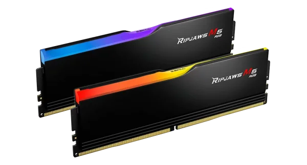 G.SKILL Ripjaws M5 RGB Series (Intel XMP 3.0) DDR5 RAM 32GB (2x16GB) 6000MT/s CL36-48-48-96 1.25V Desktop Computer Memory UDIMM - Matte Black (F5-6000J3648D16GX2-RM5RK)