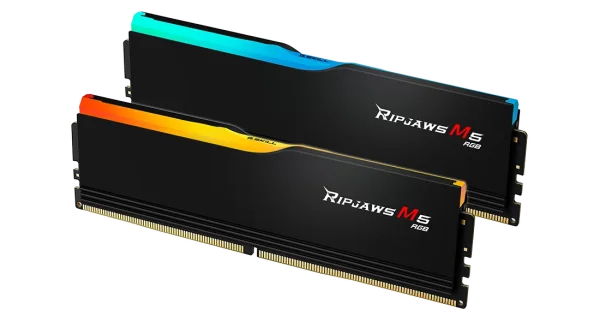 G.SKILL Ripjaws M5 RGB Series (Intel XMP 3.0) DDR5 RAM 32GB (2x16GB) 6000MT/s CL36-48-48-96 1.25V Desktop Computer Memory UDIMM - Matte Black (F5-6000J3648D16GX2-RM5RK)