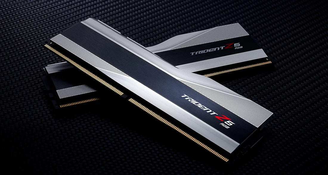 G.SKILL Trident Z5 RGB Series (Intel XMP 3.0) DDR5 RAM 32GB (2x16GB) 6400MT/s CL32-39-39-102 1.40V Desktop Computer Memory UDIMM - Metallic Silver (F5-6400J3239G16GA2-TZ5RS)