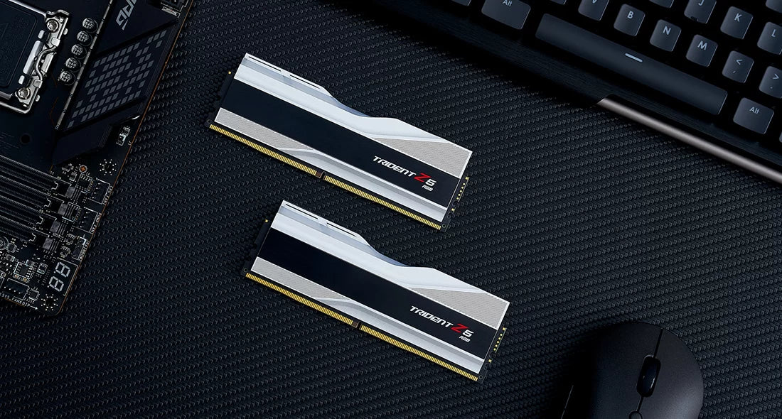 G.SKILL Trident Z5 RGB Series (Intel XMP 3.0) DDR5 RAM 32GB (2x16GB) 6400MT/s CL32-39-39-102 1.40V Desktop Computer Memory UDIMM - Metallic Silver (F5-6400J3239G16GA2-TZ5RS)