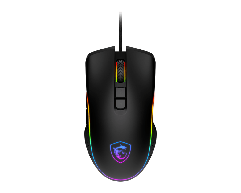 MSI MSI Forge GM300 Lightweight Gaming USB RGB Adjustable up to 7200 DPI Desktop Laptop Gaming Mouse,Black