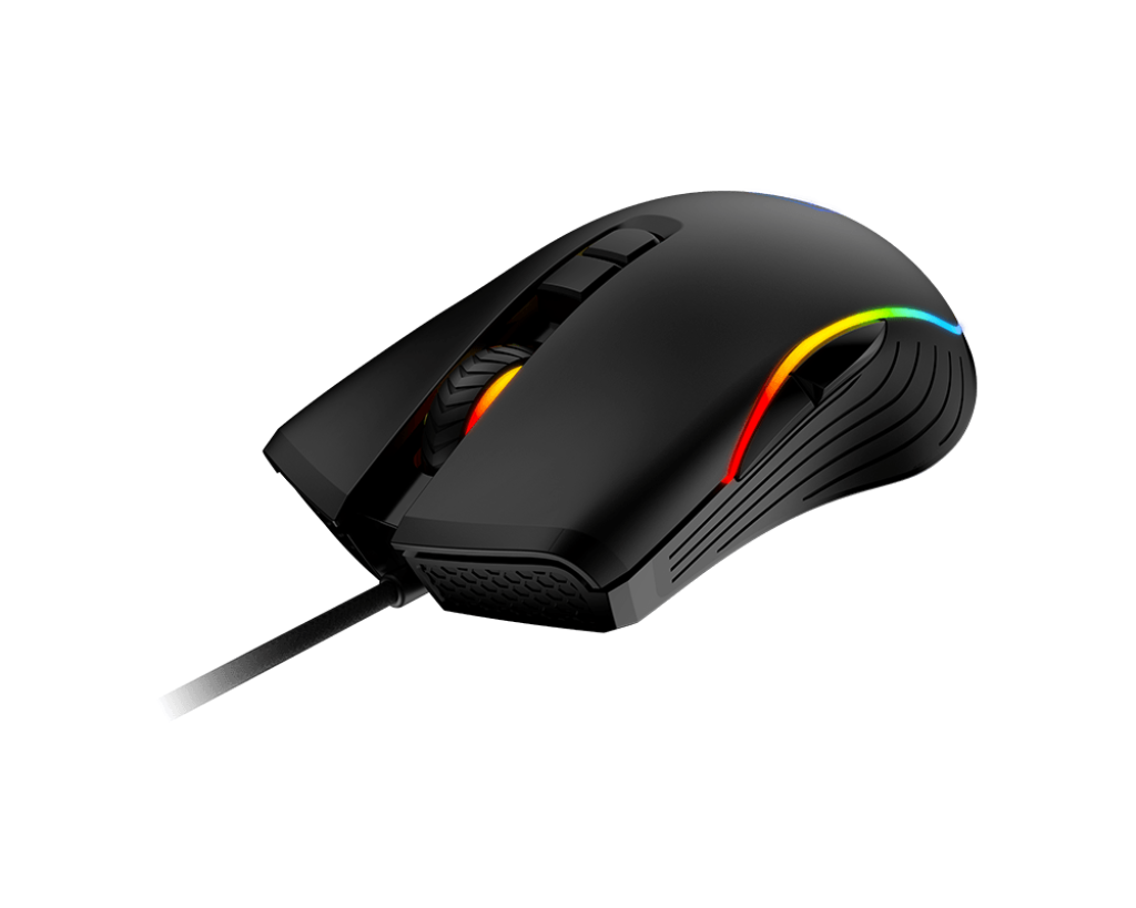MSI MSI Forge GM300 Lightweight Gaming USB RGB Adjustable up to 7200 DPI Desktop Laptop Gaming Mouse,Black