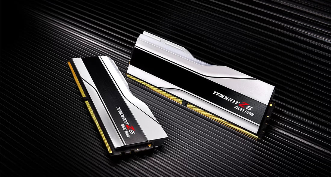 G.SKILL Trident Z5 Neo RGB Series (AMD Expo & Intel XMP 3.0) DDR5 RAM 64GB (2X 32GB) 6000MT/s CL36-36-36-96 1.35V Desktop Computer Memory U-DIMM - Matte White (F5-6000J3636F32GX2-TZ5NRW)