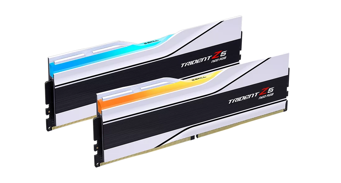 G.SKILL Trident Z5 Neo RGB Series (AMD Expo & Intel XMP 3.0) DDR5 RAM 64GB (2X 32GB) 6000MT/s CL36-36-36-96 1.35V Desktop Computer Memory U-DIMM - Matte White (F5-6000J3636F32GX2-TZ5NRW)