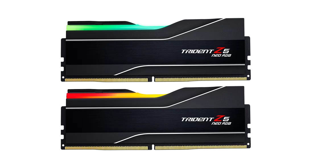 G.SKILL Trident Z5 Neo RGB Series (AMD Expo & Intel XMP 3.0) DDR5 RAM 64GB (2X 32GB) 6000MT/s CL36-36-36-96 1.35V Desktop Computer Memory U-DIMM - Matte Black (F5-6000J3636F32GX2-TZ5NR)