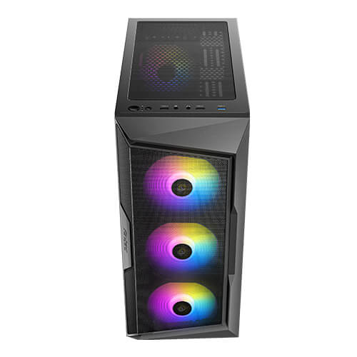 ANTEC AX61 Mid-Tower ATX Gaming Case with Mesh Front Panel, Included Fans( 3 x 120mm ARGB fans in front + 1x 120mm ARGB fan in rear), Tempered Glass Side Panels, 360mm Radiator Support