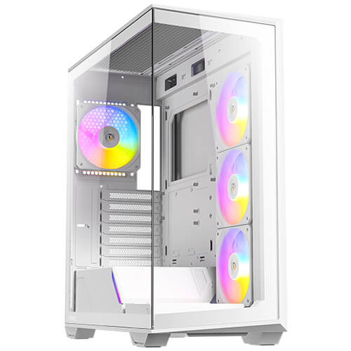 Antec C3 ARGB White , 3 x 120mm & 1 x 120mm ARGB PWM Fans Included, Up to 8 Fans Simultaneously, Type-C,Seamless Tempered Glass Front & Side Panels, 360mm Radiator Support, Mid-Tower ATX PC Case (Copy)