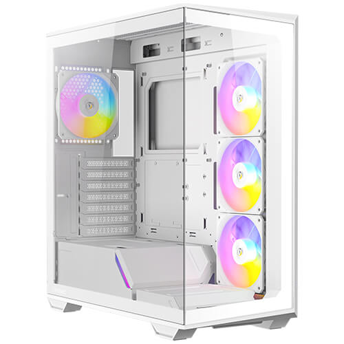 Antec C3 ARGB White , 3 x 120mm & 1 x 120mm ARGB PWM Fans Included, Up to 8 Fans Simultaneously, Type-C,Seamless Tempered Glass Front & Side Panels, 360mm Radiator Support, Mid-Tower ATX PC Case (Copy)