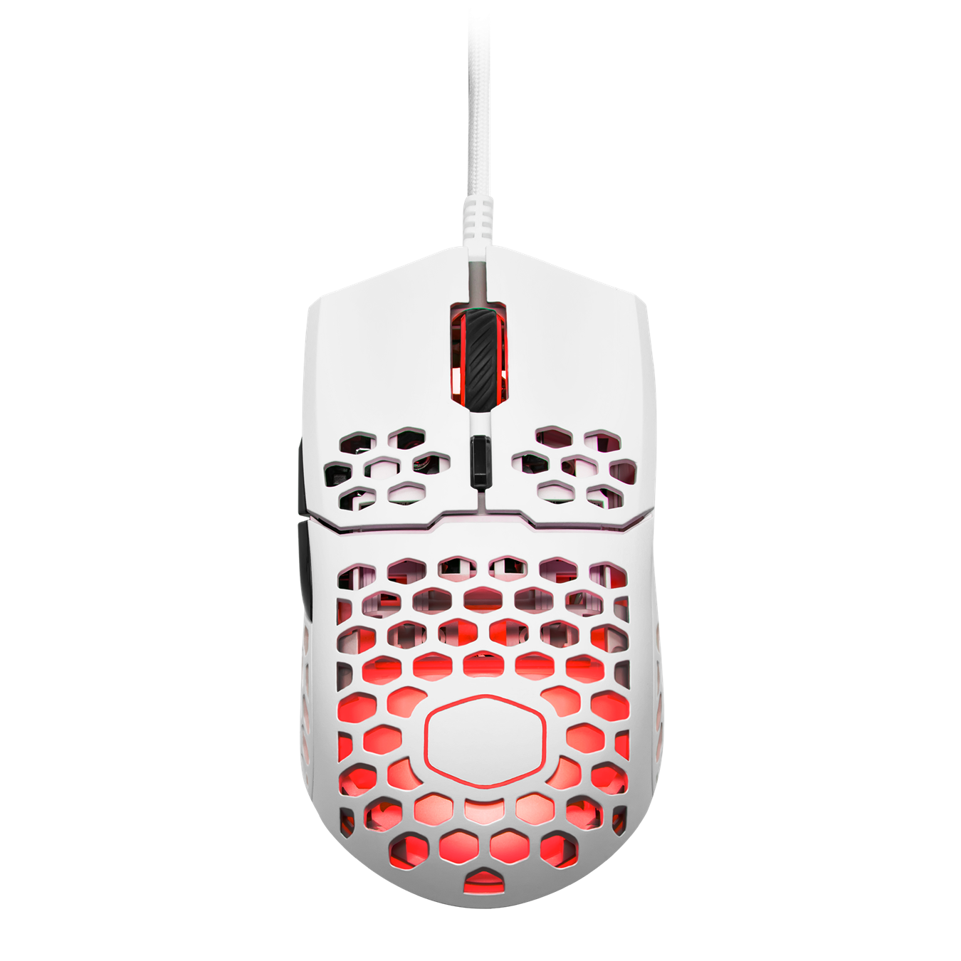 Cooler Master MM711 60G Matte White RGB Gaming Mouse with Lightweight Honeycomb Shell, Ultralight Ultraweave Cable, Pixart 3389 16000 DPI Optical Sensor
