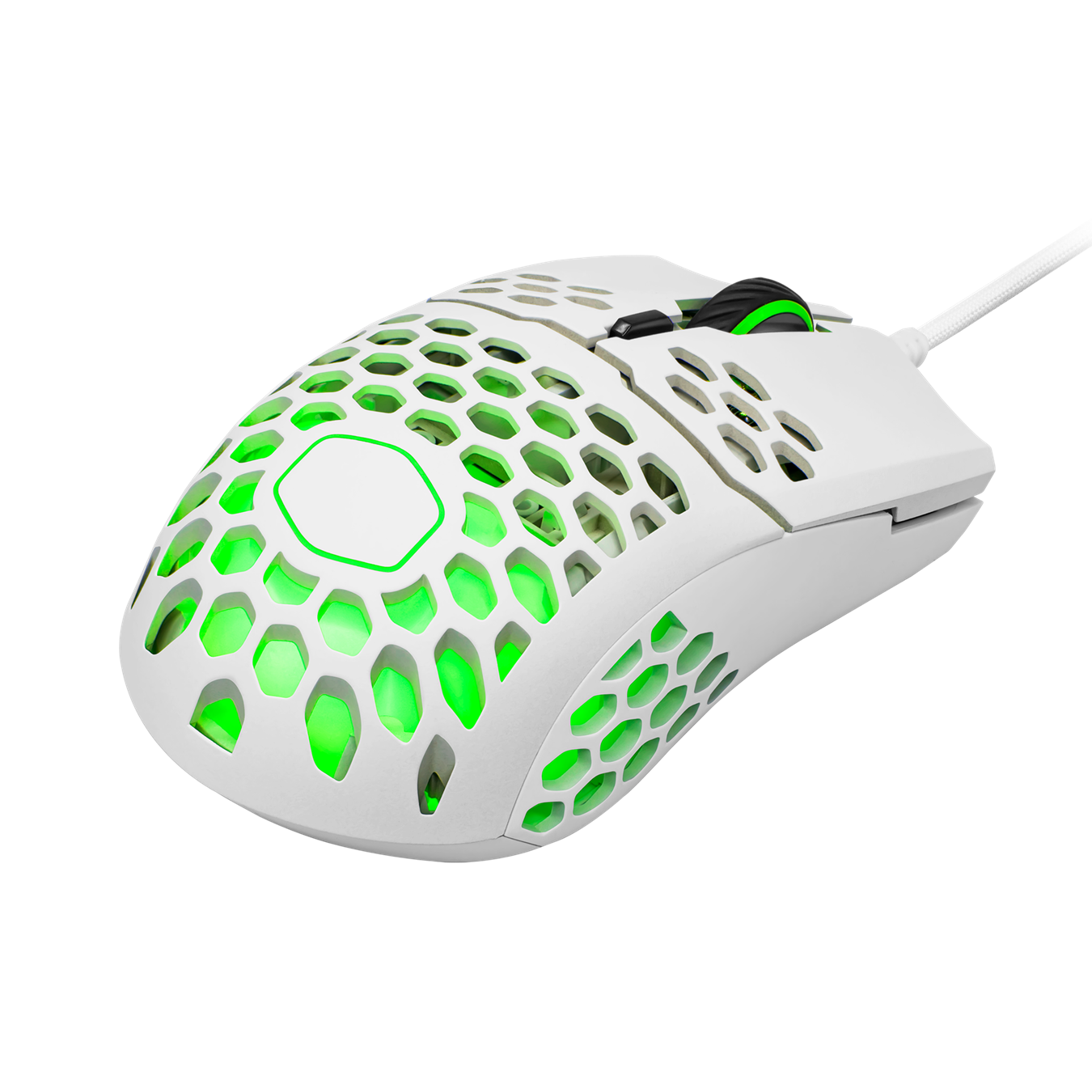 Cooler Master MM711 60G Matte White RGB Gaming Mouse with Lightweight Honeycomb Shell, Ultralight Ultraweave Cable, Pixart 3389 16000 DPI Optical Sensor