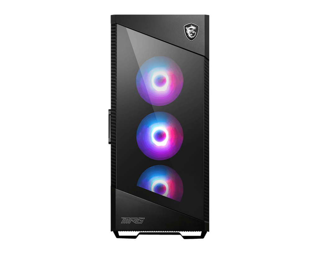 MSI MPG Velox 100R - Mid-Tower Gaming PC Case - Tempered Glass Side Panel - 4 x 120mm ARGB Fans - Liquid Cooling Support up to 360mm Radiator - Mesh Panel for Optimized Airflow
