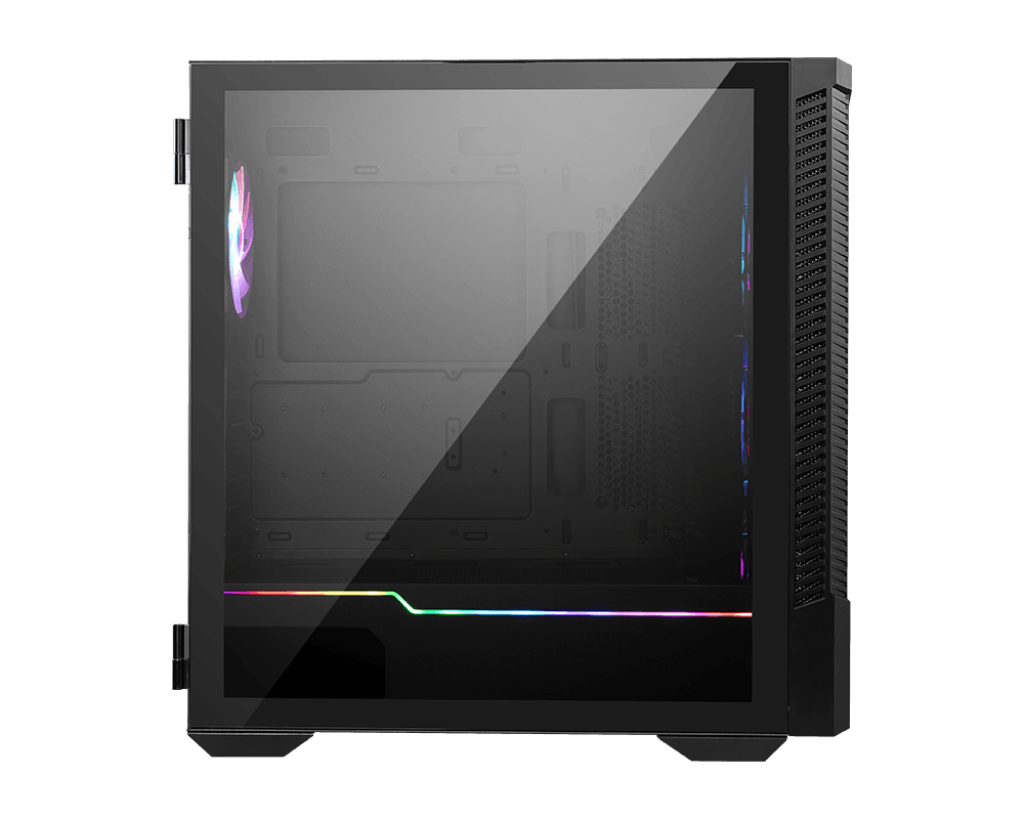 MSI MPG Velox 100R - Mid-Tower Gaming PC Case - Tempered Glass Side Panel - 4 x 120mm ARGB Fans - Liquid Cooling Support up to 360mm Radiator - Mesh Panel for Optimized Airflow