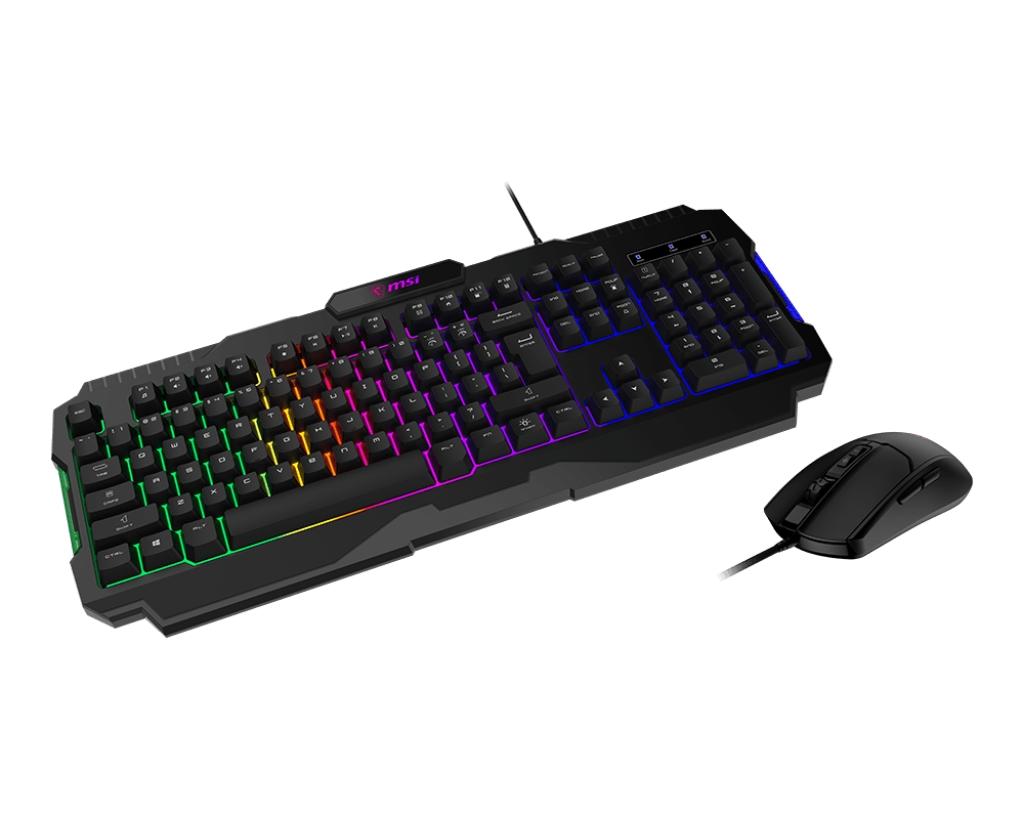 MSI Forge GK100 Combo – Gaming RGB Keyboard & Mouse Set, 19-Key Anti-Ghosting, 6400 DPI Optical Sensor