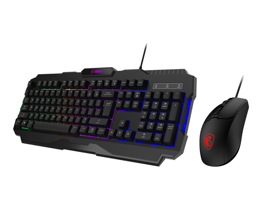 MSI Forge GK100 Combo – Gaming RGB Keyboard & Mouse Set, 19-Key Anti-Ghosting, 6400 DPI Optical Sensor