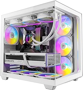 Antec C5 ARGB White , 7 x 120mm ARGB PWM Fans Included, Up to 10 Fans Simultaneously, Type-C 3.2 Gen 2 Port, Seamless Tempered Glass Front & Side Panels, 360mm Radiator Support, Mid-Tower ATX PC Case