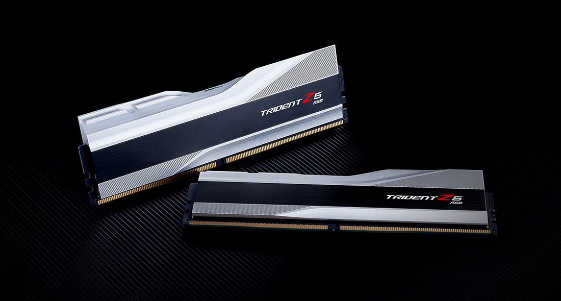G.SKILL Trident Z5 RGB Series (Intel XMP 3.0) DDR5 RAM 32GB (2x16GB) 6400MT/s CL32-39-39-102 1.40V Desktop Computer Memory UDIMM - Metallic Silver (F5-6400J3239G16GA2-TZ5RS)