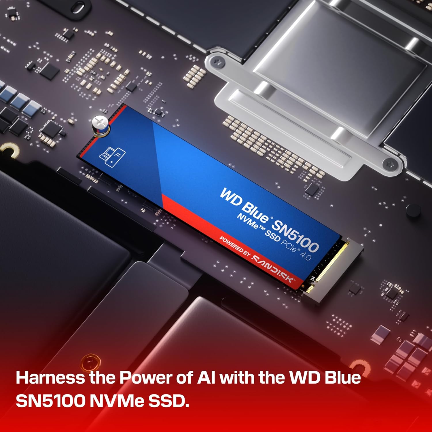 WD Blue SN5100 1TB NVMe SSD - M.2 2280, PCIe Gen 4.0, SSD- Read Speeds Up to 7,100MB/s.