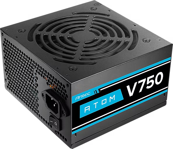 Antec Atom V750 Active PFC 120MM Power supply Silent Fan Non-Modular 2X8 PIN