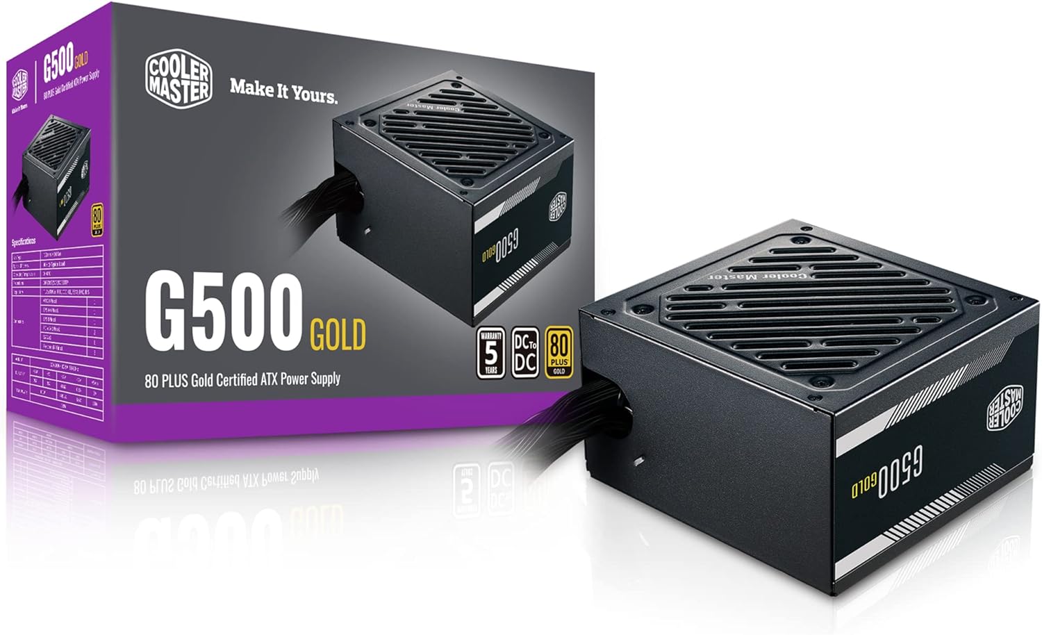 G500 Gold Power Supply, 500W 80+ Gold Efficiency