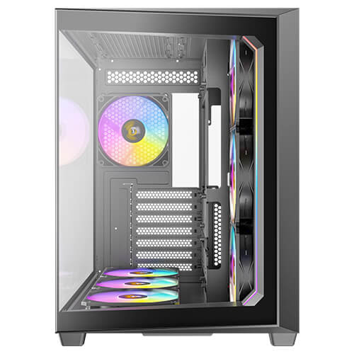 Antec C5 ARGB , 7 x 120mm ARGB PWM Fans Included, Up to 10 Fans Simultaneously, Type-C 3.2 Gen 2 Port, Seamless Tempered Glass Front & Side Panels, 360mm Radiator Support, Mid-Tower ATX PC Case